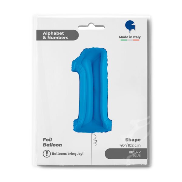 palloncino numerale numero 1 colore blu 102 cm g-GRABO