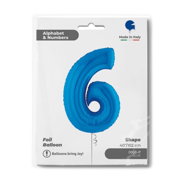 006b-p-b palloncino numerale n6 colore blu 102 cm marca grabo