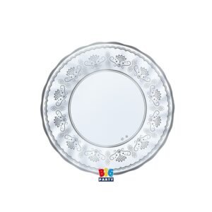 6 Piatti piani Royal Silver Ø 25 cm - Tavola Lusso Bianco e Argento