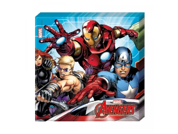 16 Tovaglioli Avengers Mighty 33x33 cm