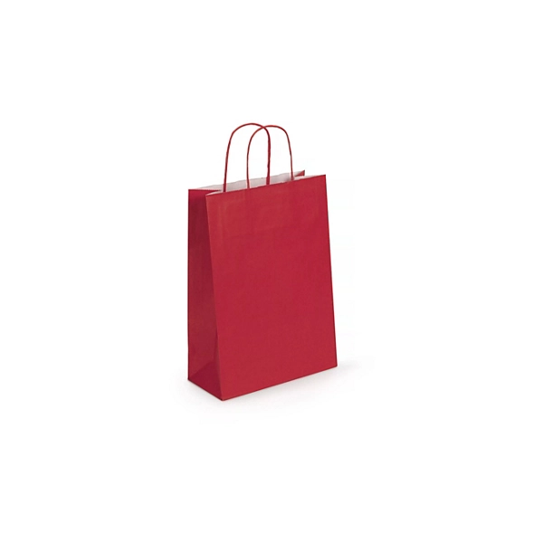 Shopper Standard in Carta con Manico Ritorto (Colore Rosso)