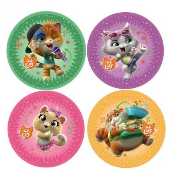 item_153aec389e468a5efbd29e95e068de978578cd7c_1601386198 8 Piatti 44 Gatti Ø 23 cm - Articoli per Feste di Compleanno Bambini