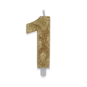 Candelina Numero 1 Sweety Glitter 9 cm - Vari Colori - Big Party - immagine 3