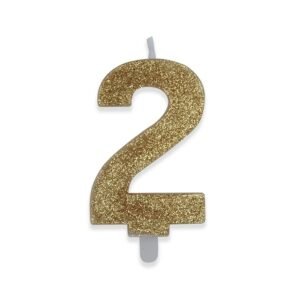 Candelina Numero 2 Sweety Glitter - 9 cm - Big Party (Vari Colori) - immagine 3