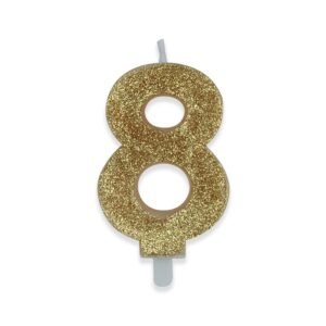 Candelina Numero 8 Sweety Glitter - 9 cm - Big Party (Vari Colori) - immagine 3