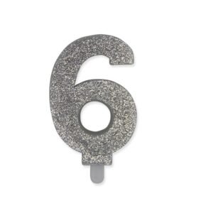 Candelina Numero 6 Sweety Glitter - 9 cm - Big Party (Vari Colori) - immagine 3
