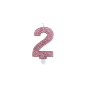 Candelina Numero 2 Sweety Glitter - 9 cm - Big Party (Vari Colori) - immagine 5