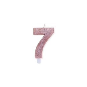 Candelina Numero 7 Sweety Glitter - 9 cm - Big Party (Vari Colori) - immagine 4