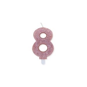 Candelina Numero 8 Sweety Glitter - 9 cm - Big Party (Vari Colori) - immagine 5