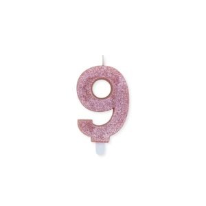 Candelina Numero 9 Sweety Glitter - 9 cm - Big Party (Vari Colori) - immagine 5