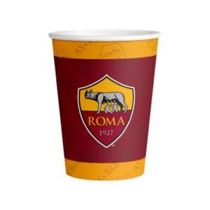 et da 8 bicchieri in carta A.S. Roma (266 ml). Ideali per compleanni a tema calcio e feste per tifosi. Resistenti ed ecosostenibili. Acquista su Notedifesta!