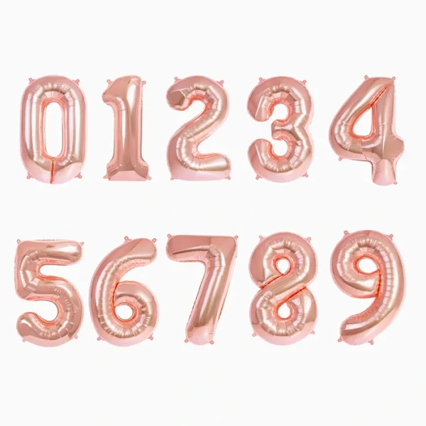 Palloncino Foil Numero Grande 100 cm - Rosa Gold