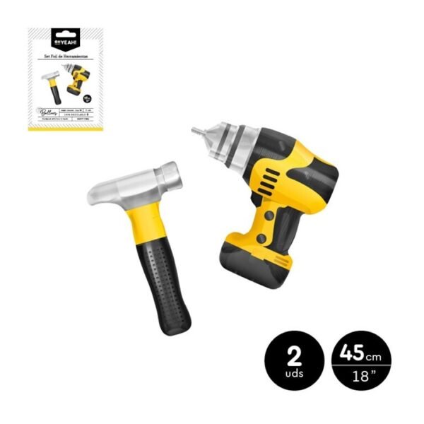 Set 2 Palloncini Foil a forma di Utensili da Lavoro - 45 cm