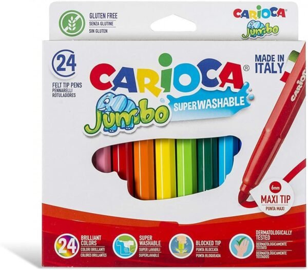 Pennarelli Carioca Jumbo 12 Colori | NotediFesta.it