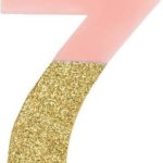 candelina N7 rosa e oro glitter bellissima per ogni compleanno